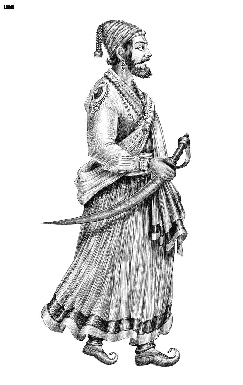 Shivaji Pencil Sketch - Kids Portal For Parents