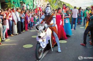 A person depicting as Lord Shiva during Maha Shivratri Festival