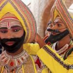 Folk artists from Sri Lanka at the Surajkund International Crafts Mela in Faridabad, Haryana, on February 6