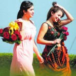 Girls carry roses on Rose Day in Ludhiana