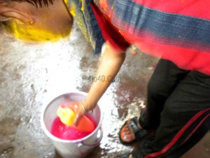 Holi gulal mixed with water