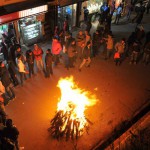 Local residents in Shimla celebrate Lohri on Mall Road
