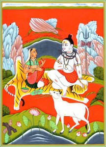 Lord Shiva and Parvati on Mount Kailash