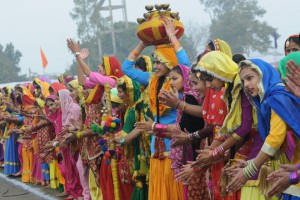 Students performing during the state-level Republic Day function in Mohali