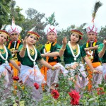 Artists from Manipur performing on the inaugural day of the three day Rose Festival at the Rose Garden Sector 16 in Chandigarh