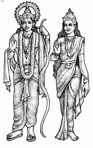Bhagwan Rama and Mata Sita Coloring Page