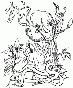 Chinese New Year Of Snake Coloring Page