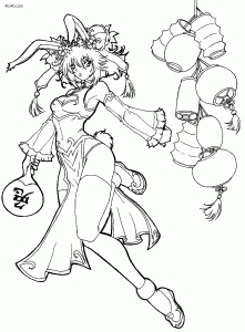 Chinese Rabbit Year Coloring Page