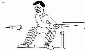 Cricket Batsman Coloring Page