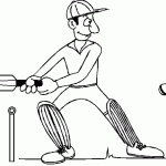 Cricket Batsman Striking a ball