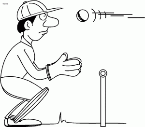 Cricket Wicket Keeper Coloring Page