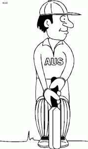 Cricketer Coloring Page