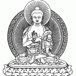 God Buddha meditating coloring page