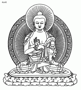 God Buddha meditating coloring page