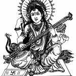 Goddess Saraswati Coloring Page
