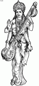 Goddess Saraswati Coloring Page