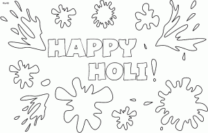Happy Holi coloring page