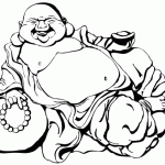 Laughing Buddha Coloring Page