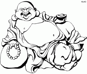 Laughing Buddha Coloring Page