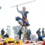 Nihangs showcase their skills at the 79th Kila Raipur Sports Festival at Kila Raipur village, Ludhiana