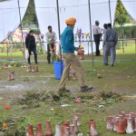 Some flower arrangements at the Rose Festival 2015 were destroyed after strong winds and thundershowers lashed the city in the morning of February 20, 2015