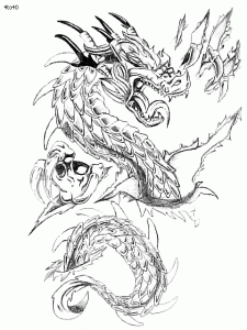 Year of Dragon Coloring Page