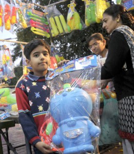 A Doraemon water gun popular among children at Sector 22 Chandigarh