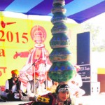 An artiste from Rajasthan performs during the Saras Mela in Bathinda