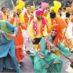 Artistes perform during Virasat Mela procession in Bathinda