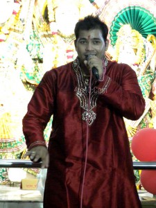 Bhakti Sangeet in process at Ram Mandir Sector 9 Rohini on the eve of Rama Navami Festival