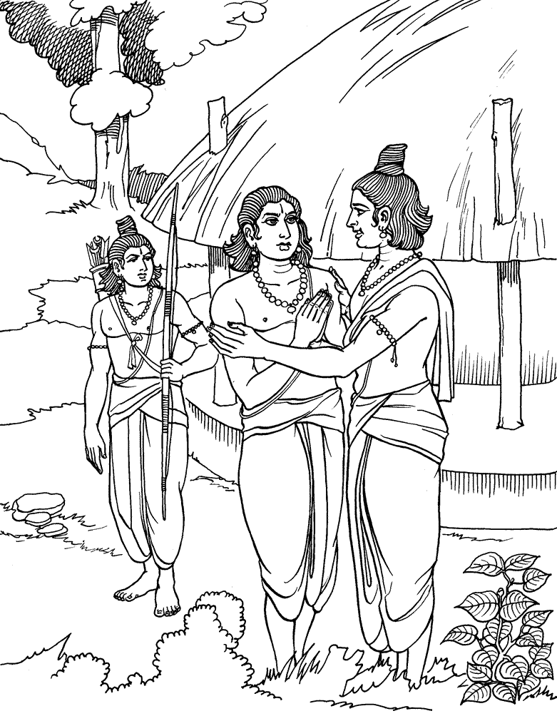 Bharata Finds Rama and Lakshmana in Their Forest Retreat