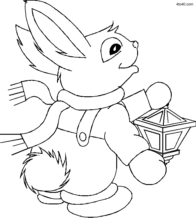 Bunny holding lantern