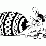 Bunny painting Easter egg Coloring page
