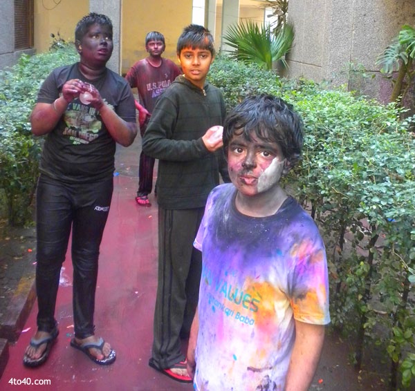 Children love playing holi