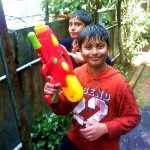 Children playing with Waterguns on Holi festival