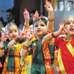 Children present a dance during the annual function of DAV Public School, BRS Nagar, Ludhiana