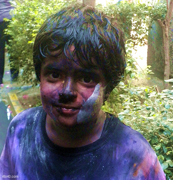 Coloured faces of Holi