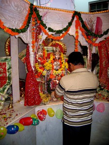 Devotee praying during Rama Navami festival in New Delhi