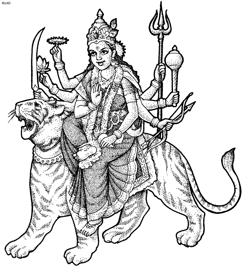 Durga Devi Coloring Page