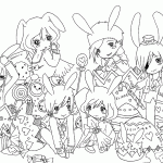 Easter Bunnies Coloring Page