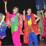 Girls perform bhangra during the International Womens Day celebrations at the Post Graduate Government College for Girls, Sector 42, Chandigarh
