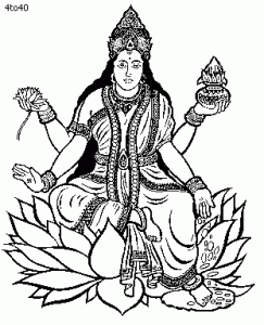 Goddess Laxmi Coloring Page