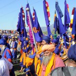 Nihangs carry out a procession during the ongoing Holla Mohalla celebrations at Anandpur Sahib on March 7, 2015