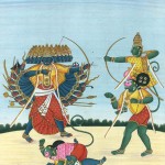 Painting depicting Lord Rama Killing Ravana