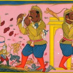 Rama and Lakshmana battling against Kumbhakarana