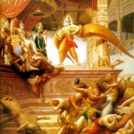 Rama breaks bow of Shiva