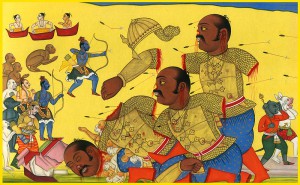 Rama killing Kumbhakarana