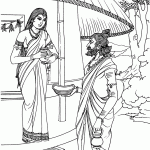 Ravana Disguised as a Holy Man Approaches Sita