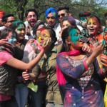 Students celebrate Holi at Government College of Commerce and Business Administration Sector 42 in Chandigarh
