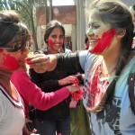 Students celebrate Holi at Post Graduate Government College for Girls Sector 42 in Chandigarh
